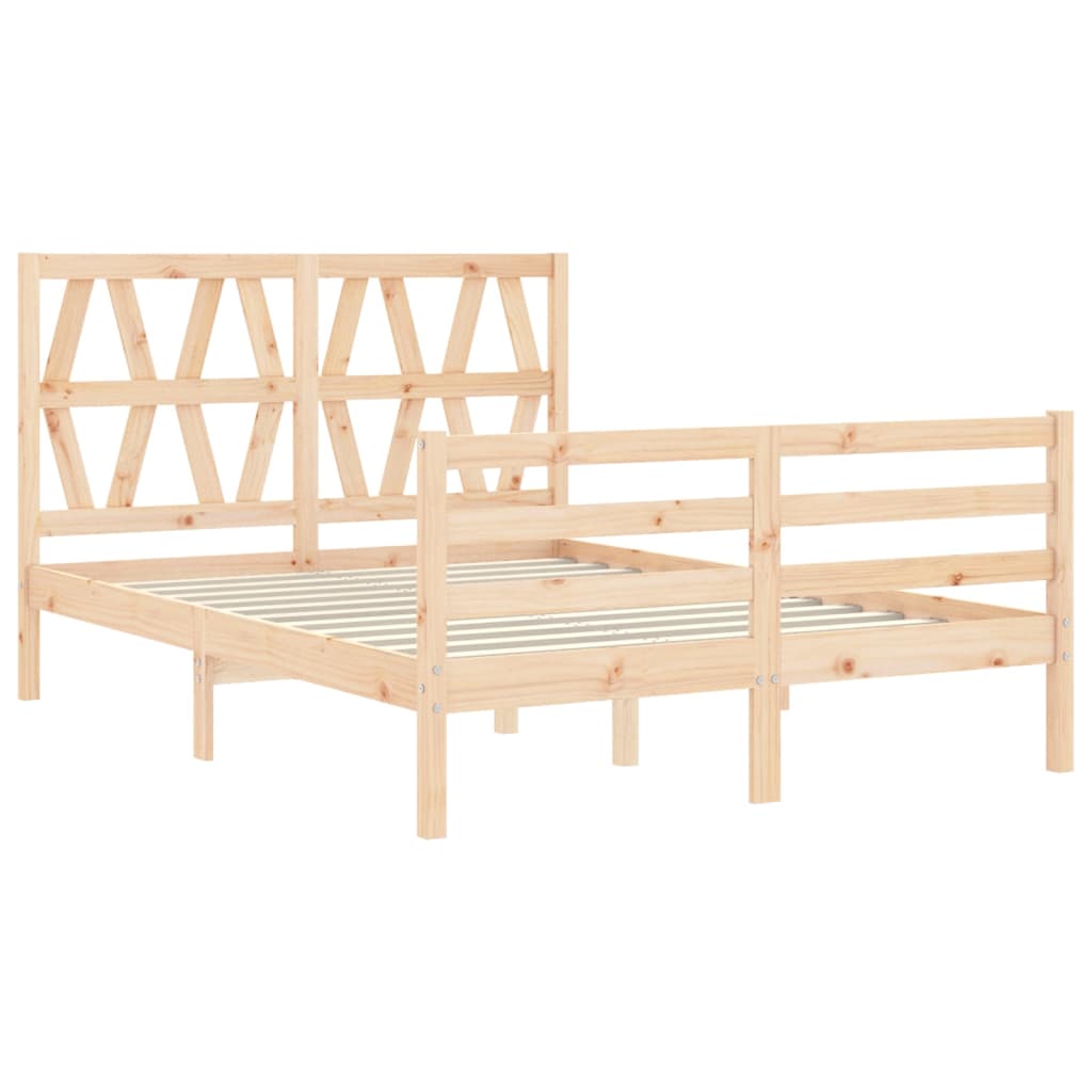 vidaXL Bed Frame without Mattress Double Solid Wood