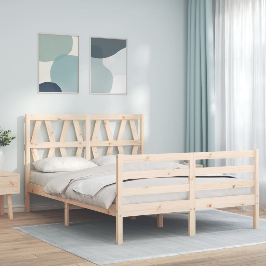 vidaXL Bed Frame without Mattress Double Solid Wood