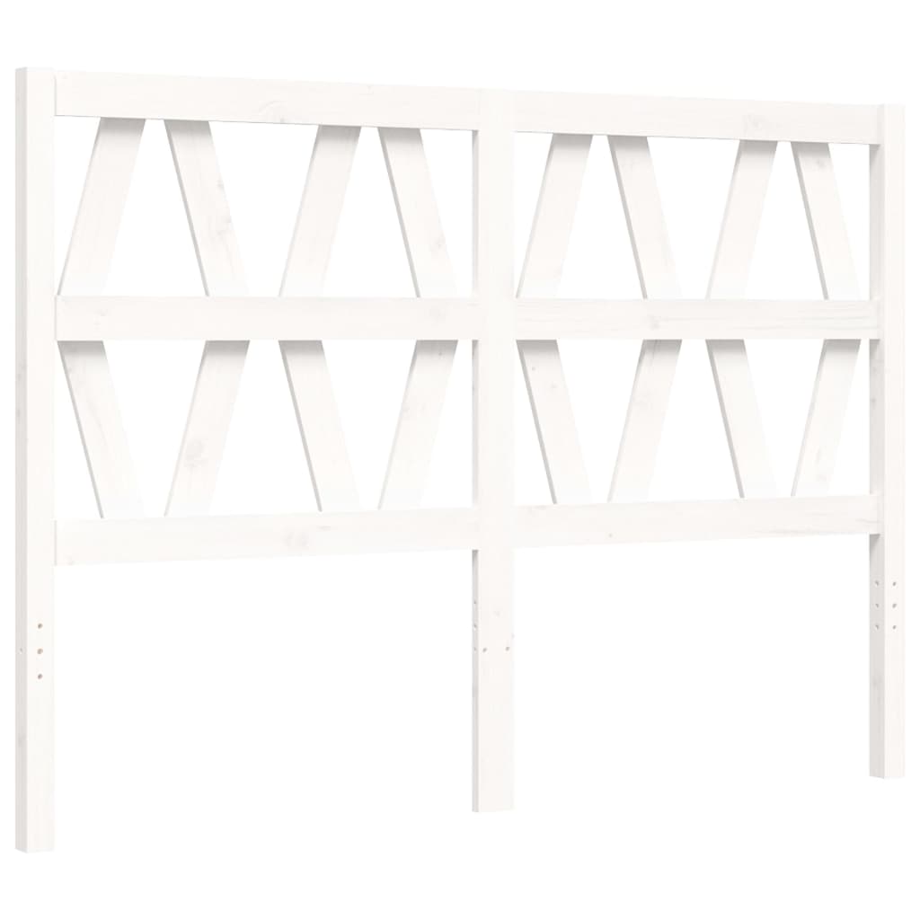 vidaXL Bed Frame without Mattress White Double Solid Wood