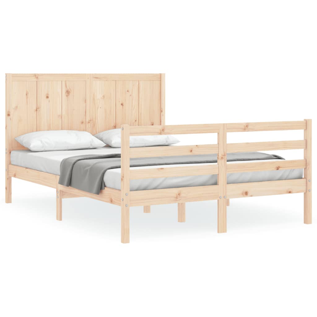 vidaXL Bed Frame without Mattress King Size Solid Wood