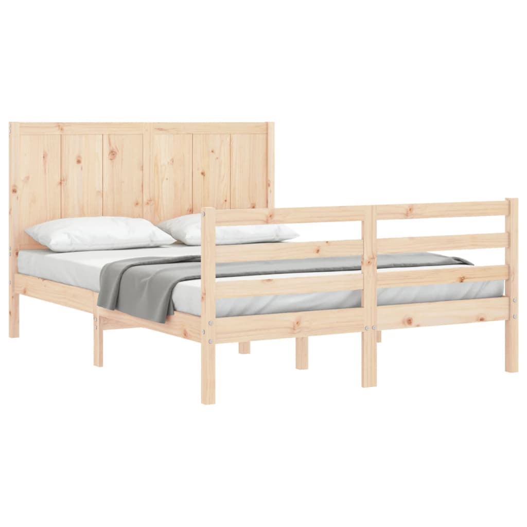 vidaXL Bed Frame without Mattress King Size Solid Wood