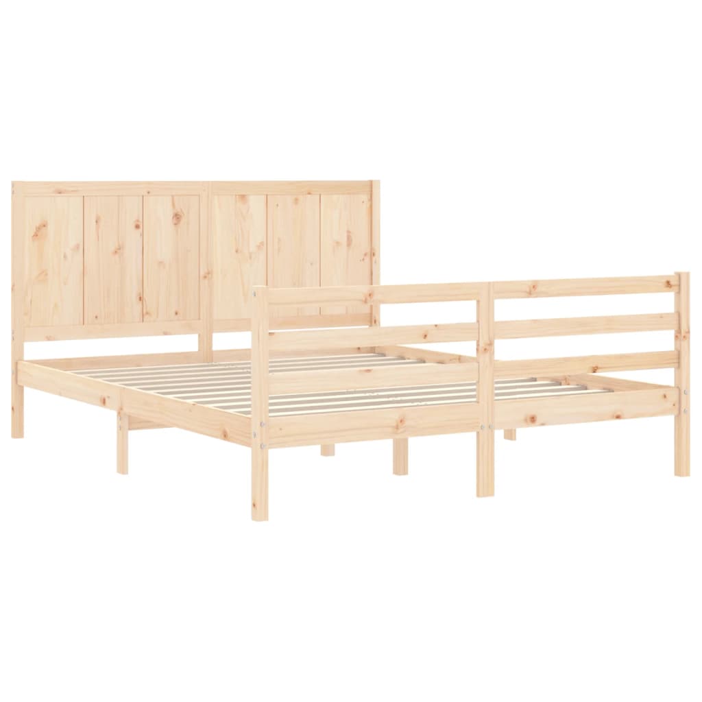 vidaXL Bed Frame without Mattress King Size Solid Wood