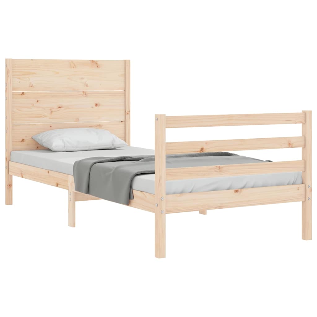 Bed Frame without Mattress 100x200 cm Solid Wood