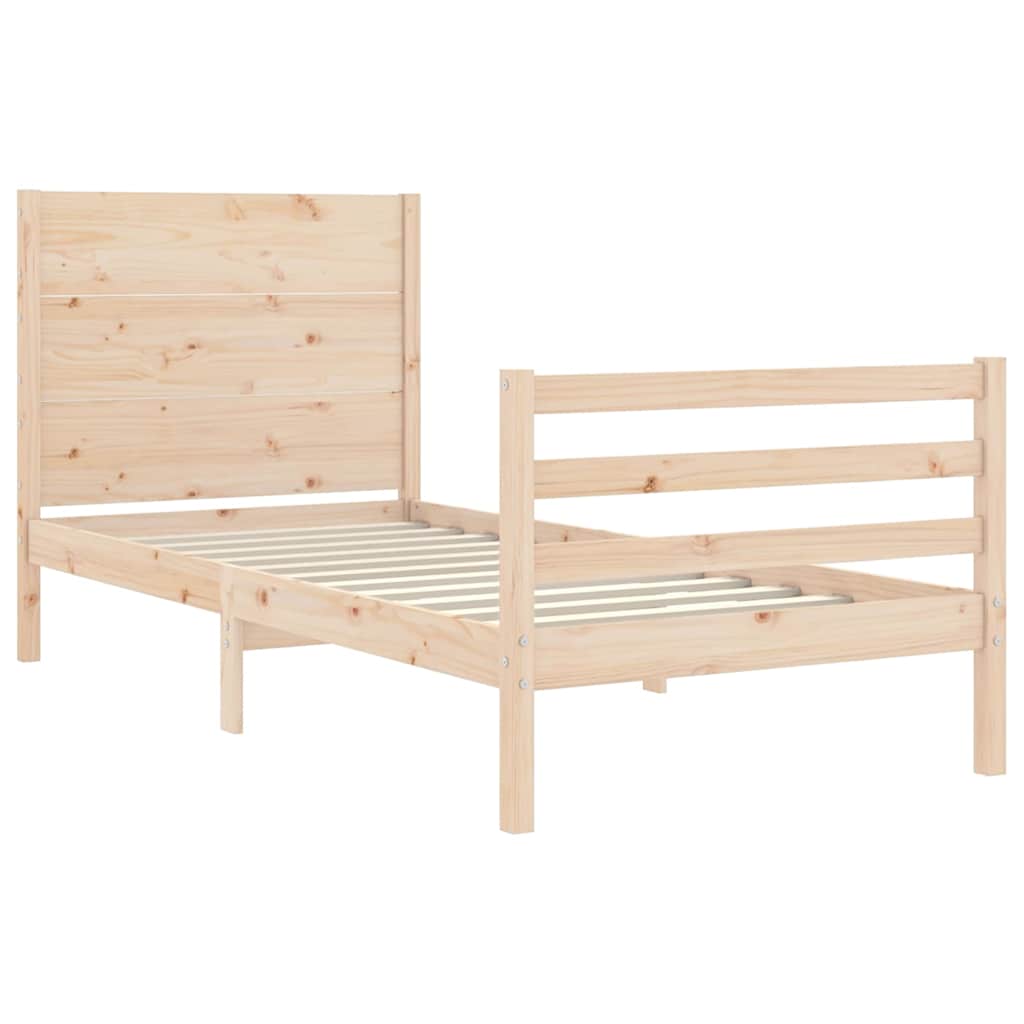 Bed Frame without Mattress 100x200 cm Solid Wood