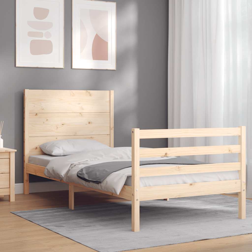 Bed Frame without Mattress 100x200 cm Solid Wood