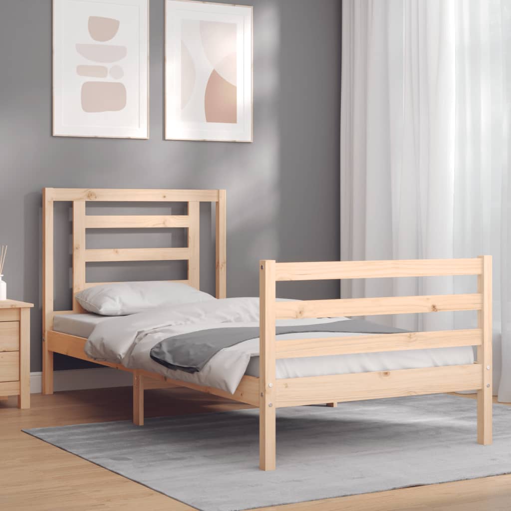 vidaXL Bed Frame without Mattress 90x200 cm Solid Wood