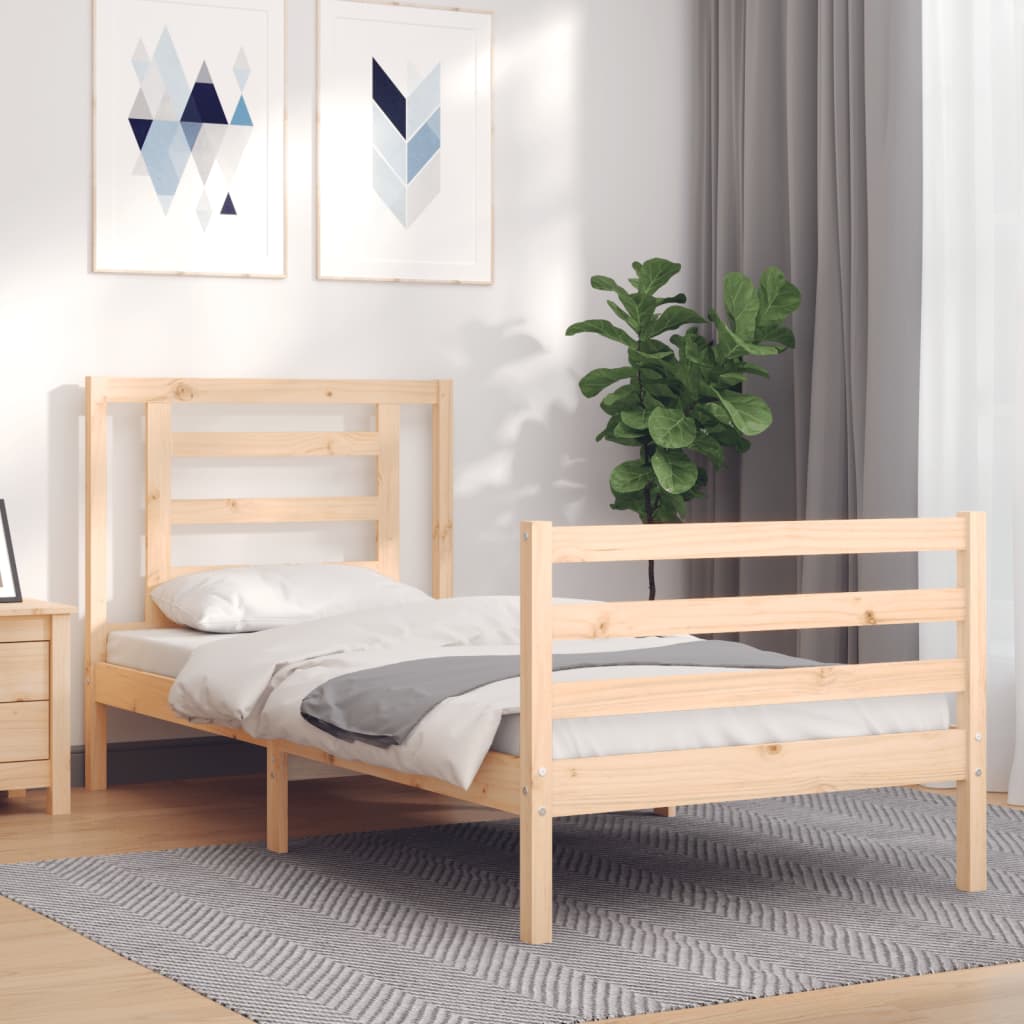 vidaXL Bed Frame without Mattress 90x200 cm Solid Wood