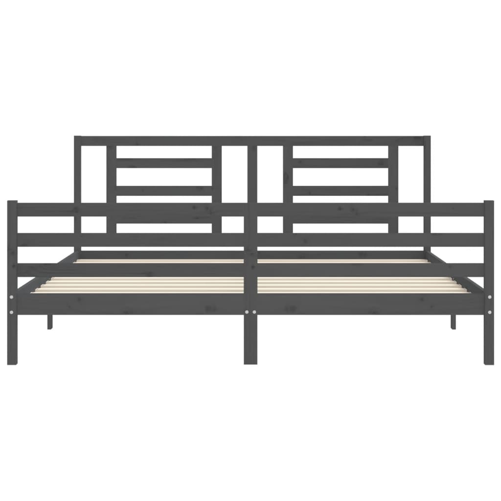 vidaXL Bed Frame without Mattress Grey 200x200 cm Solid Wood