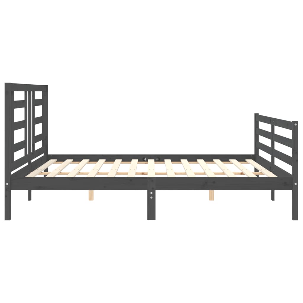 vidaXL Bed Frame without Mattress Grey 200x200 cm Solid Wood