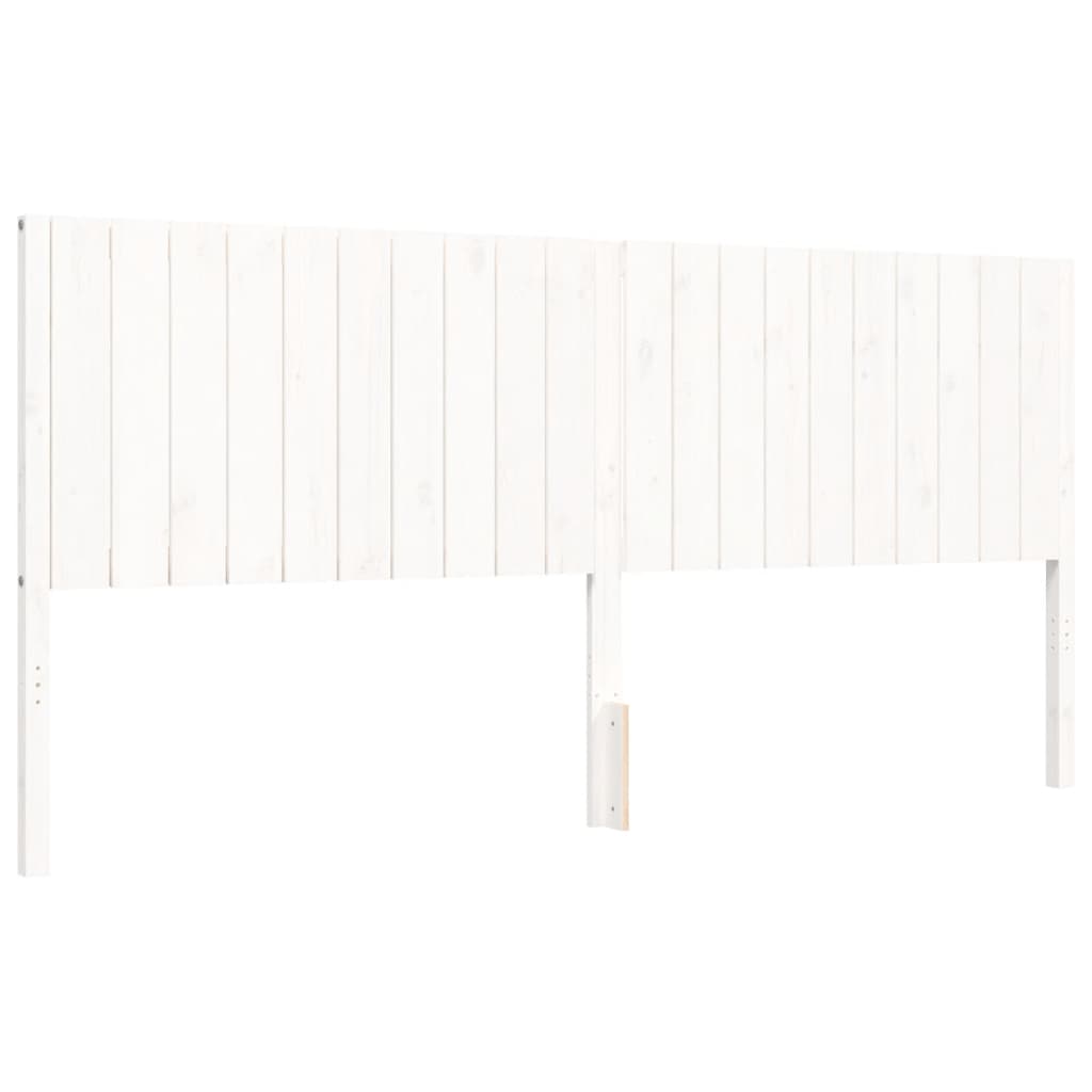 Bed Frame without Mattress White 200x200 cm Solid Wood
