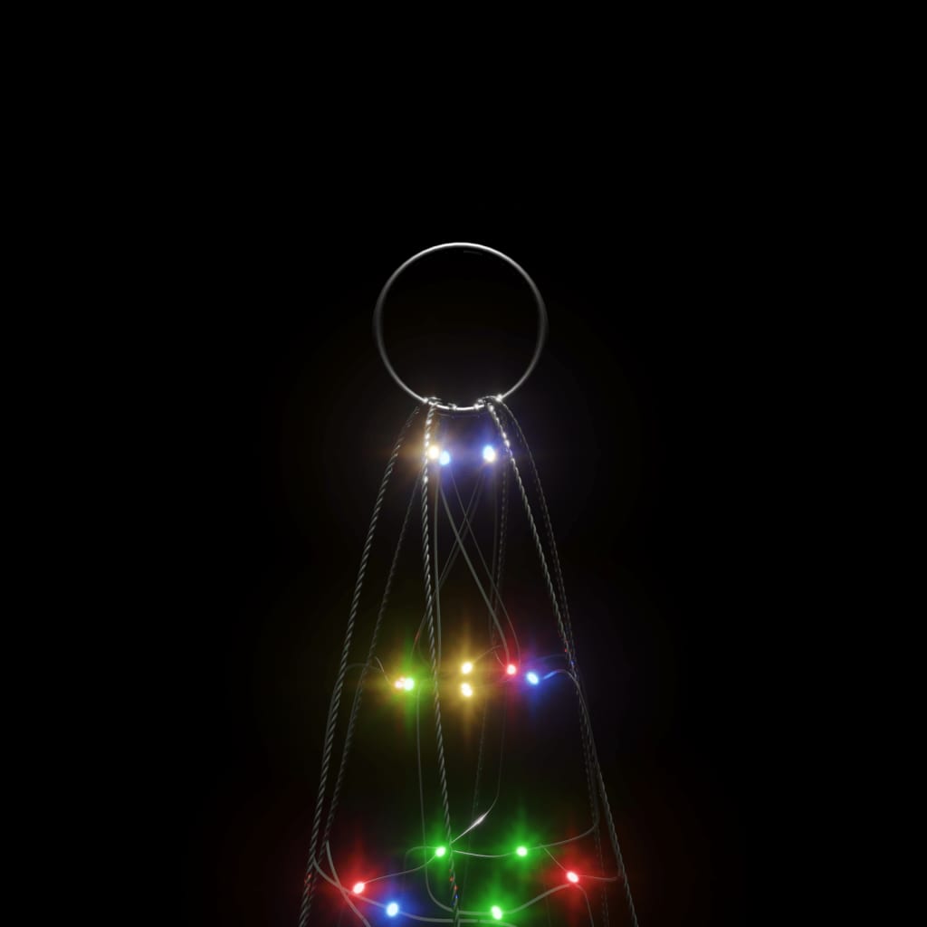 vidaXL Christmas Tree Light on Flagpole 200 LEDs Colourful 180 cm