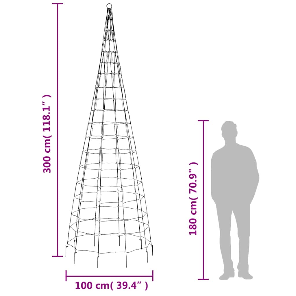 LED Christmas Tree 550 LEDs Warm White 300 cm