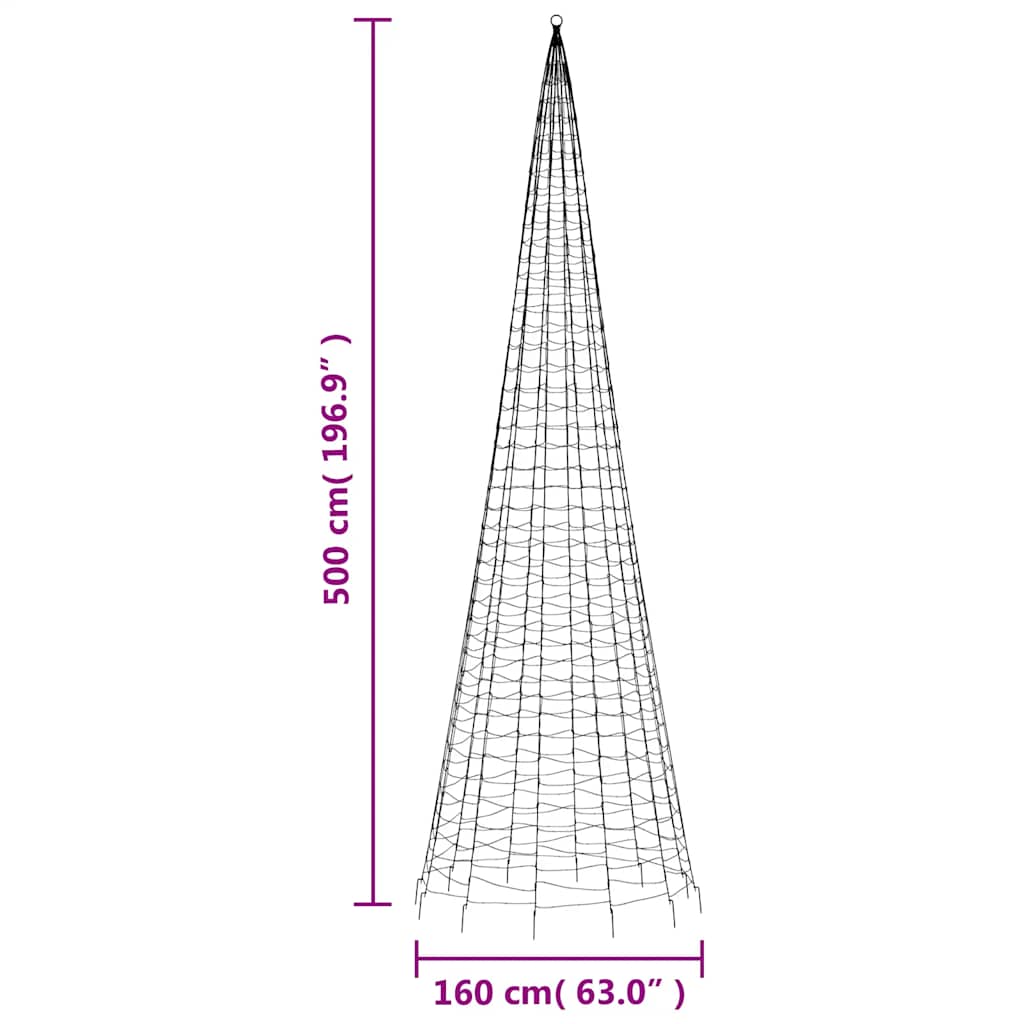 LED Christmas Tree 1534 LEDs Warm White 500 cm