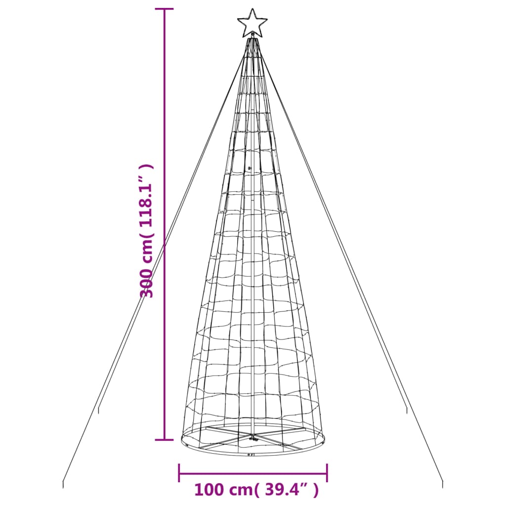 LED Christmas Tree 570 LEDs Warm White 300 cm