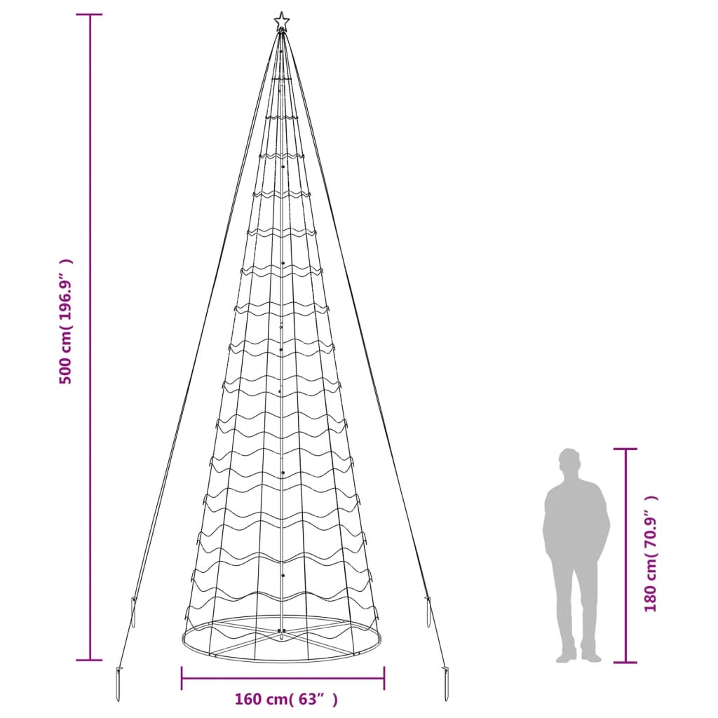 LED Christmas Tree 1554 LEDs Warm White 500 cm