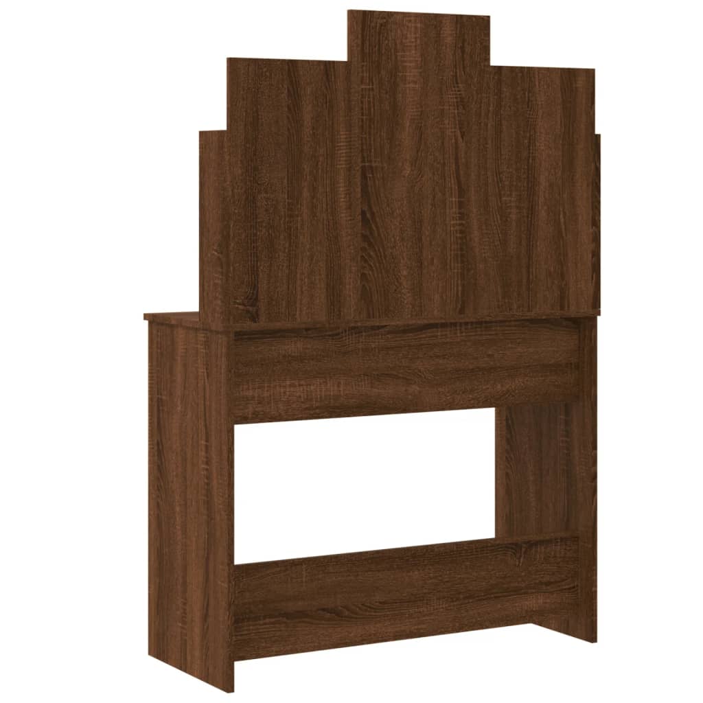 vidaXL Dressing Table with LED Lights Brown Oak 96x40x142 cm