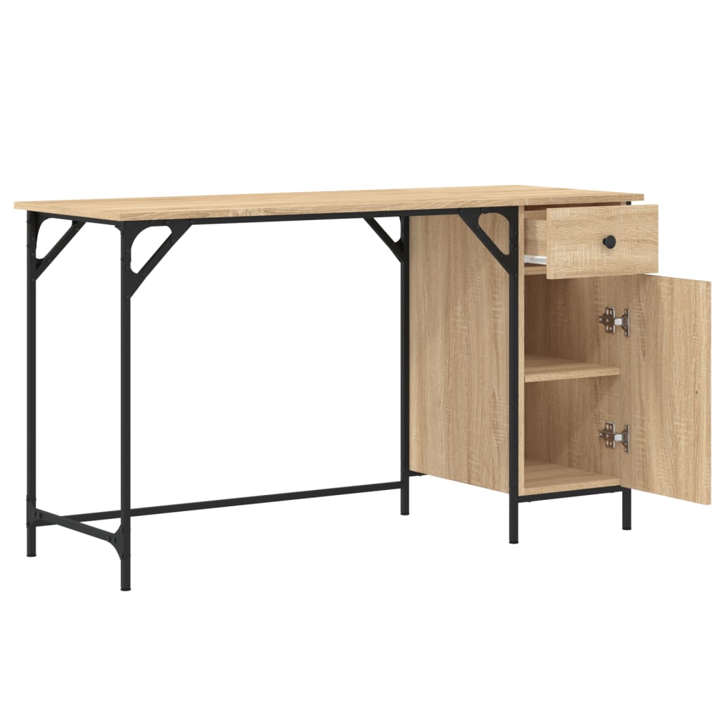 Computer Desk Sonoma Oak 131x48x75 cm Engineered Wood