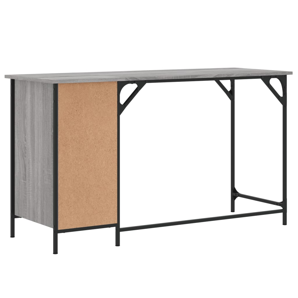 vidaXL Computer Desk Grey Sonoma 131x48x75 cm Engineered Wood
