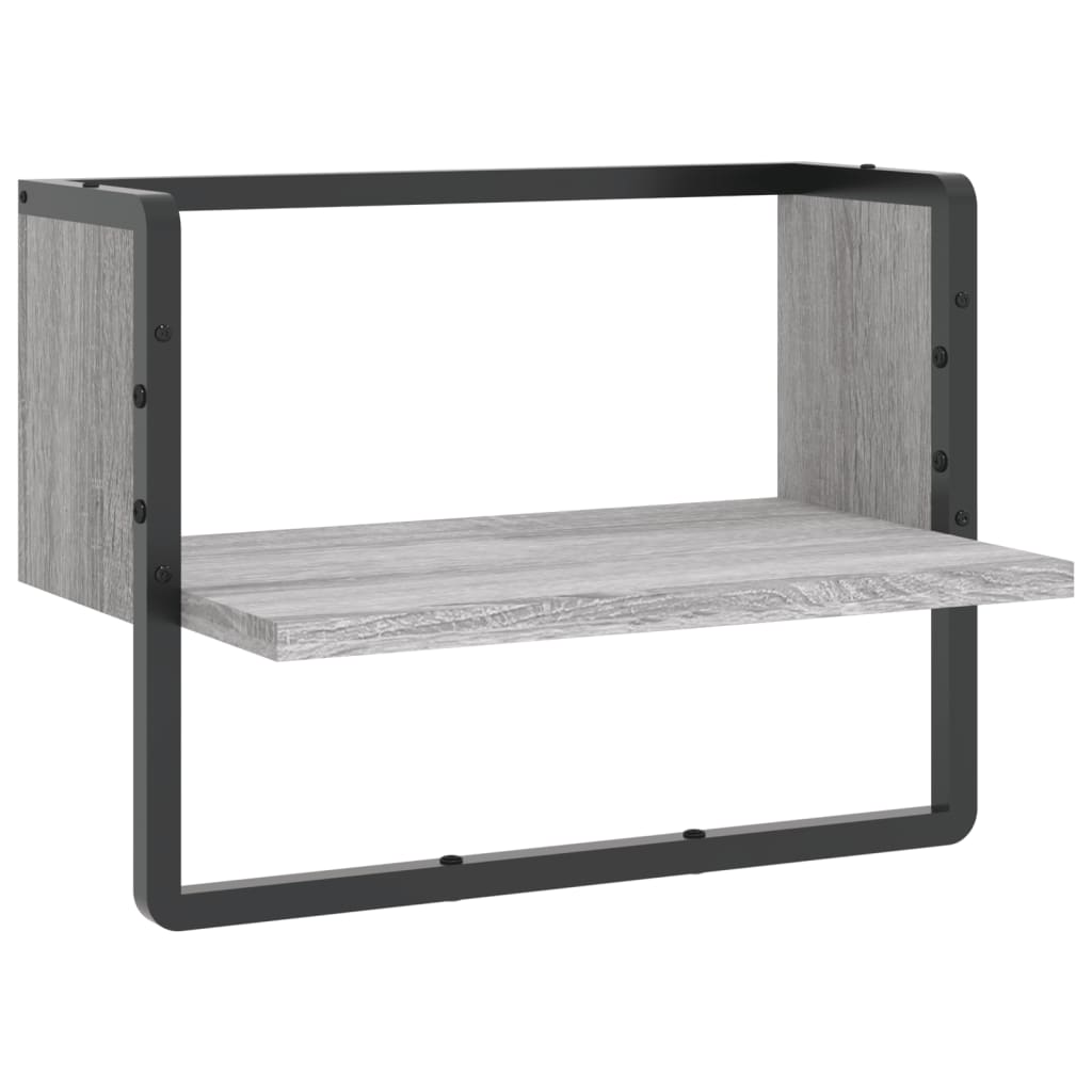 vidaXL Wall Shelf with Bar Grey Sonoma 40x25x30 cm