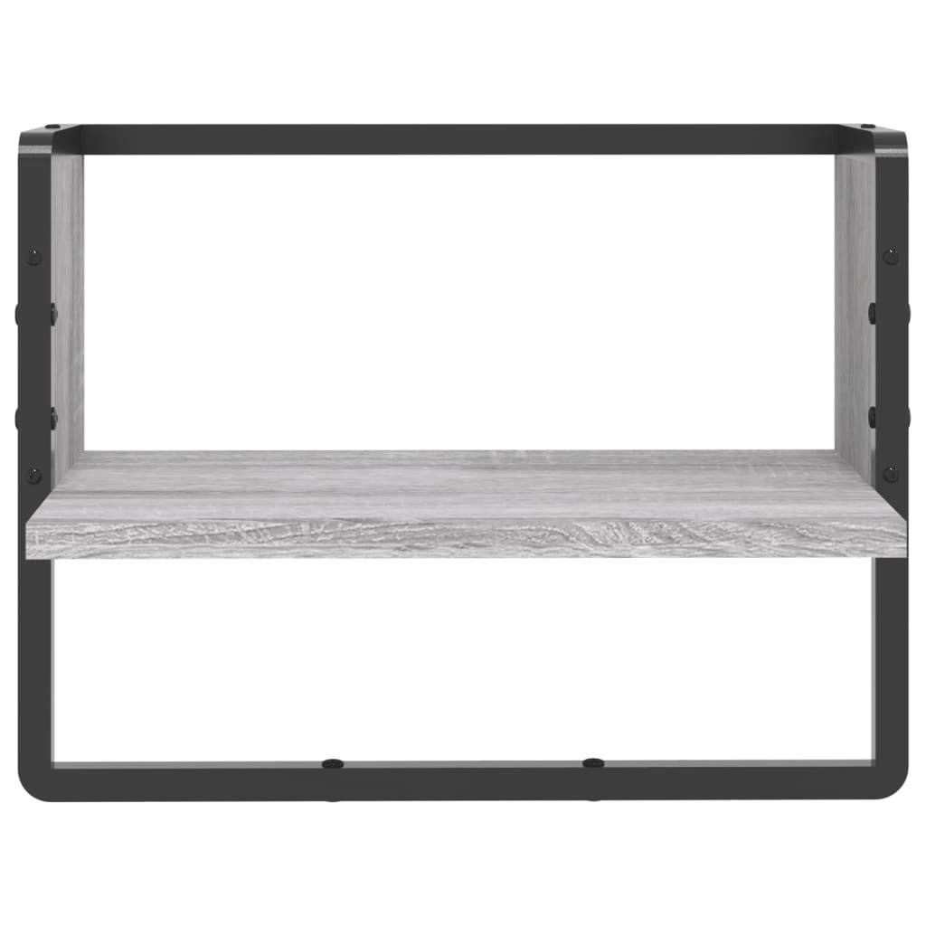 vidaXL Wall Shelf with Bar Grey Sonoma 40x25x30 cm