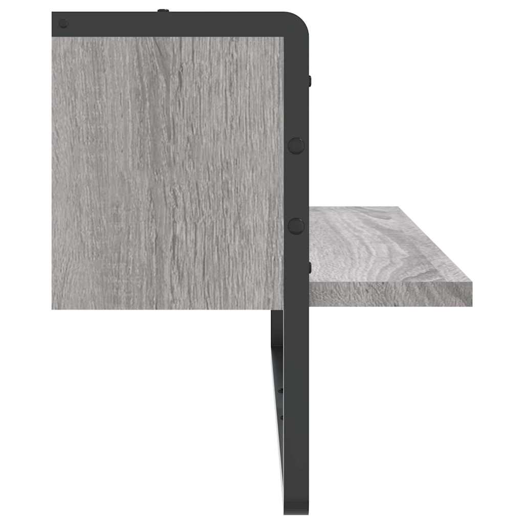 Wall Shelf with Bar Grey Sonoma 65x25x30 cm