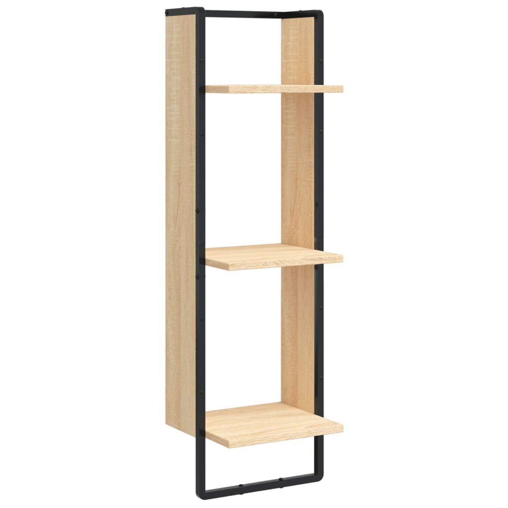 vidaXL 3-Tier Wall Shelf Sonoma Oak 30x25x100 cm Engineered Wood