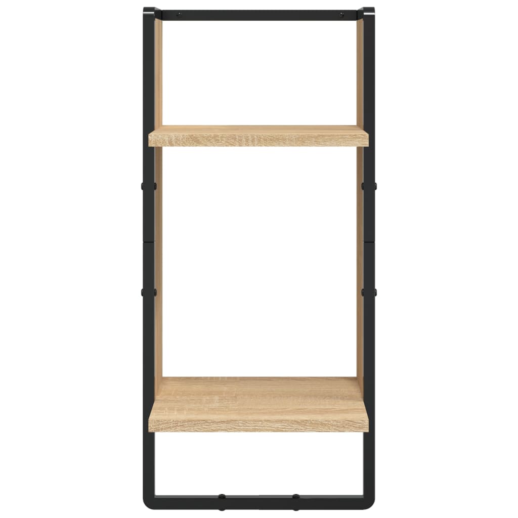 vidaXL 4 Piece Wall Shelf Set with Bars Sonoma Oak Engineered Wood
