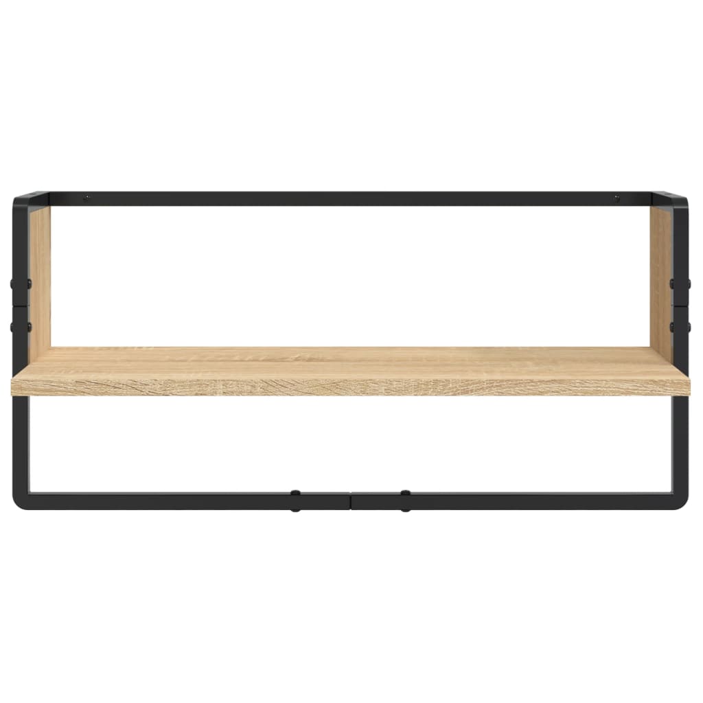 vidaXL 4 Piece Wall Shelf Set with Bars Sonoma Oak Engineered Wood