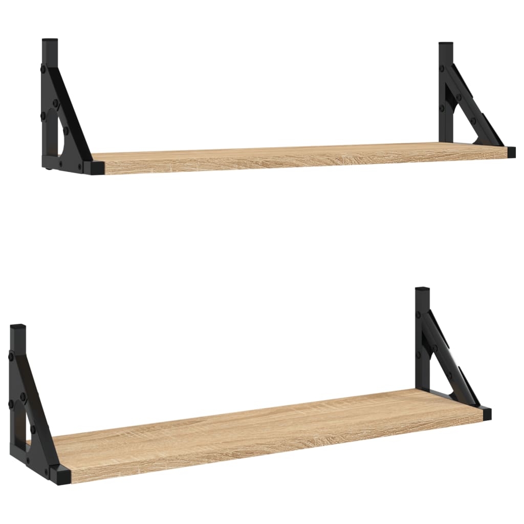 Wall Shelves 2 pcs Sonoma Oak 60x15x15,5 cm