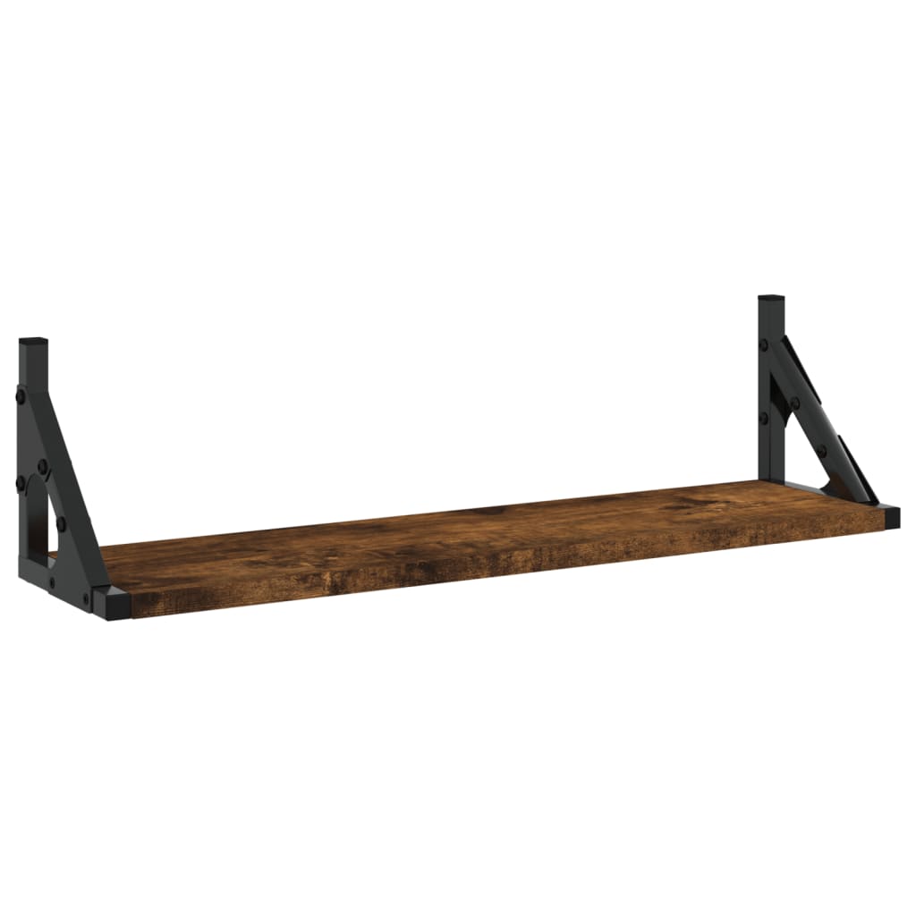 vidaXL Wall Shelves 2 pcs Smoked Oak 60x15x15.5 cm