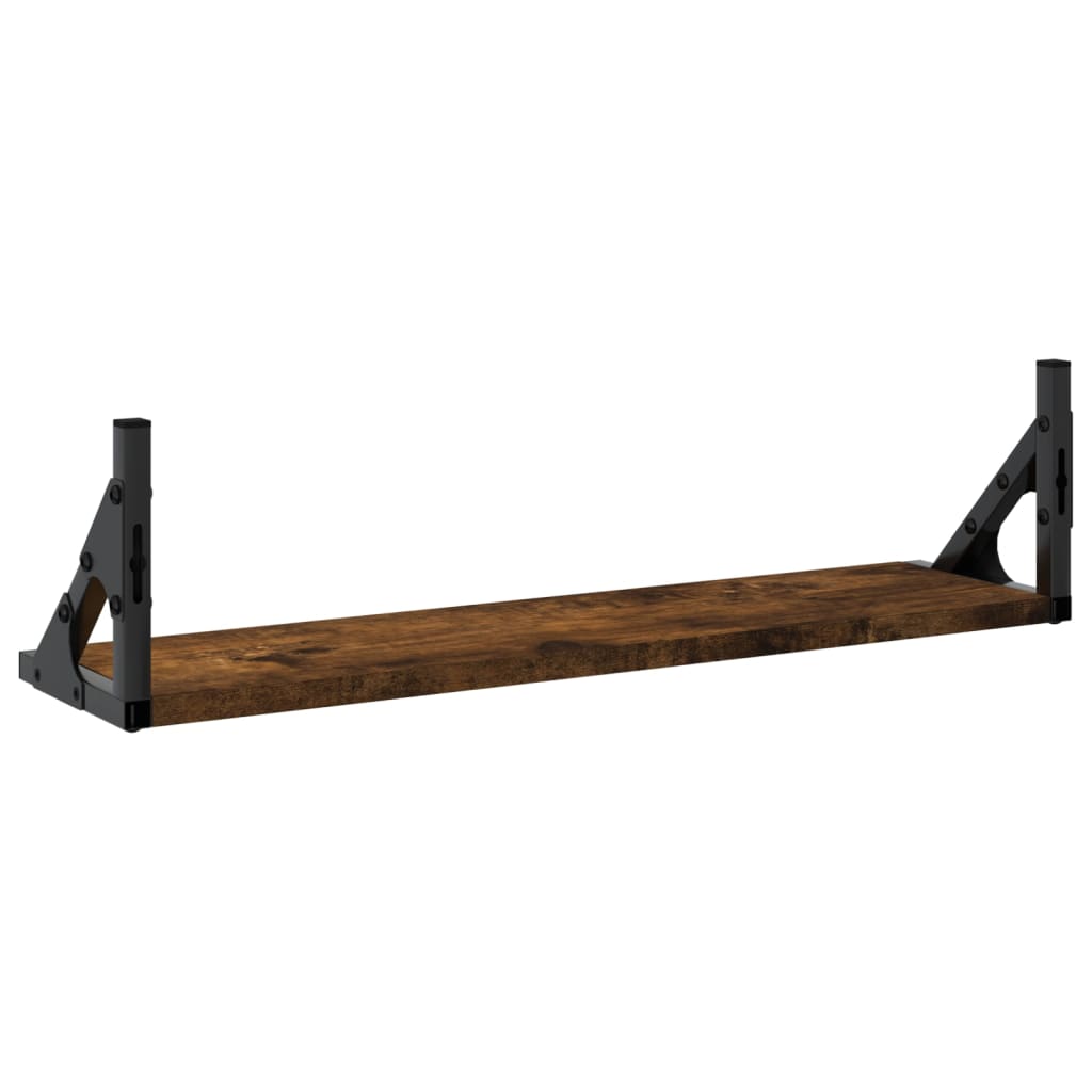 vidaXL Wall Shelves 2 pcs Smoked Oak 60x15x15.5 cm