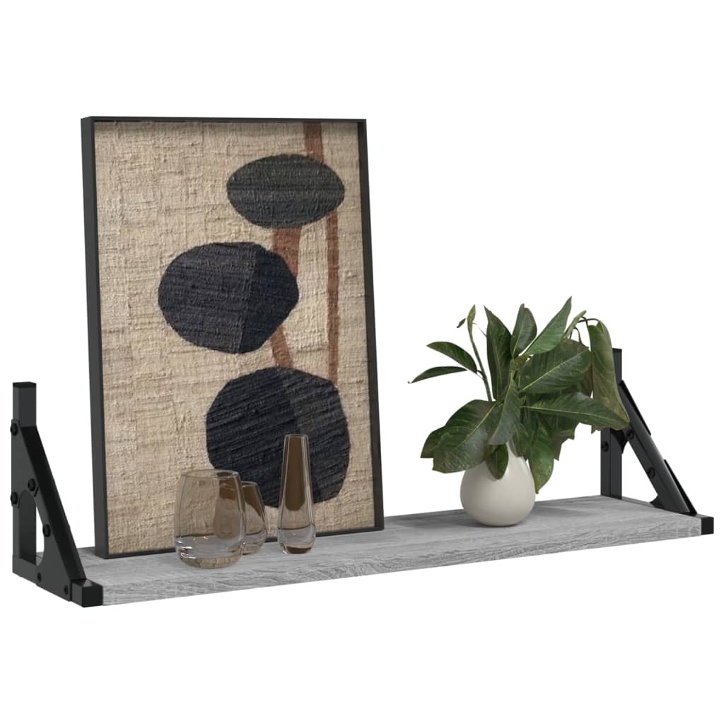 Wall Shelves 2 pcs Grey Sonoma 60x15x15,5 cm