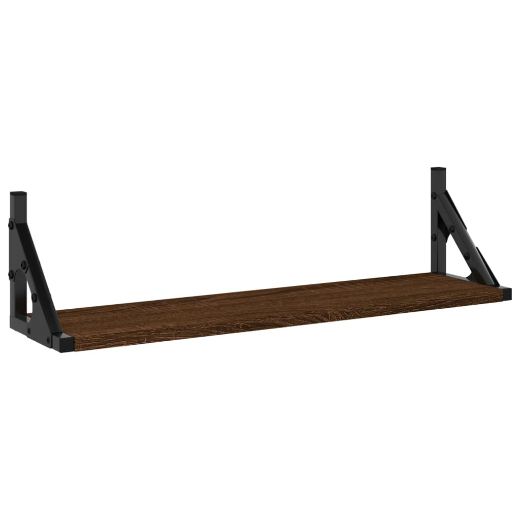 vidaXL Wall Shelves 2 pcs Brown Oak 60x15x15.5 cm