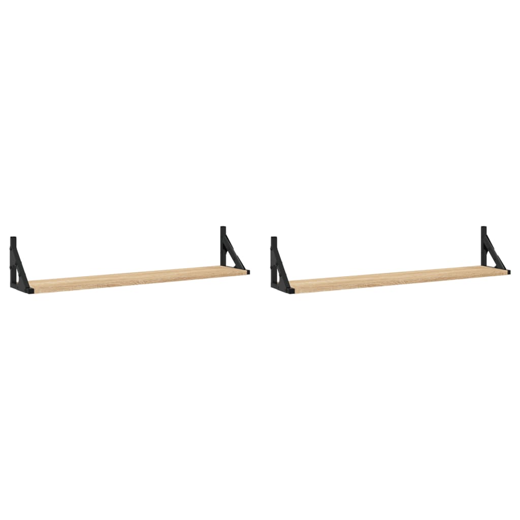 Wall Shelves 2 pcs Sonoma Oak 80x15x15,5 cm Engineered wood