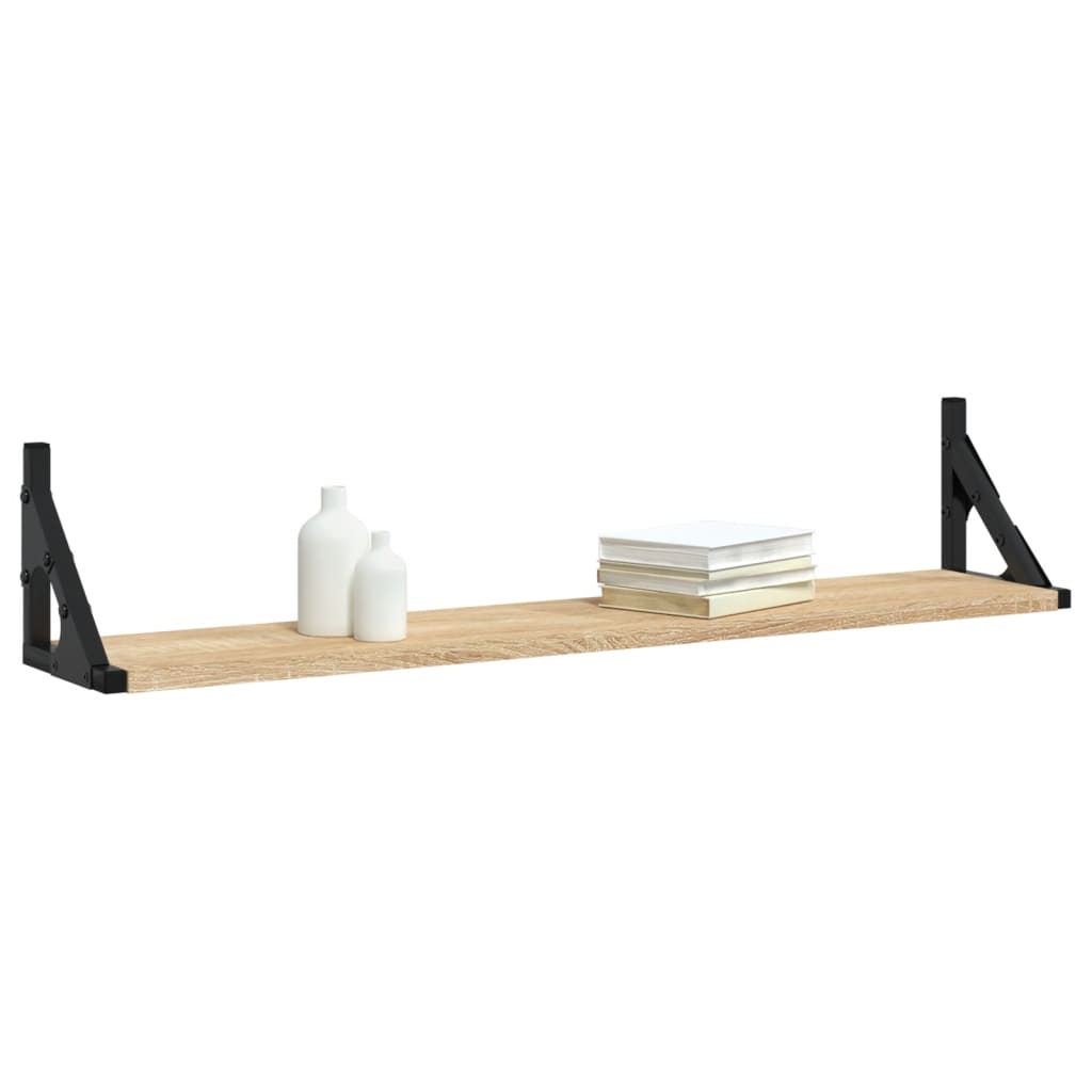 vidaXL Wall Shelves 2 pcs Sonoma Oak 80x15x15.5 cm Engineered wood