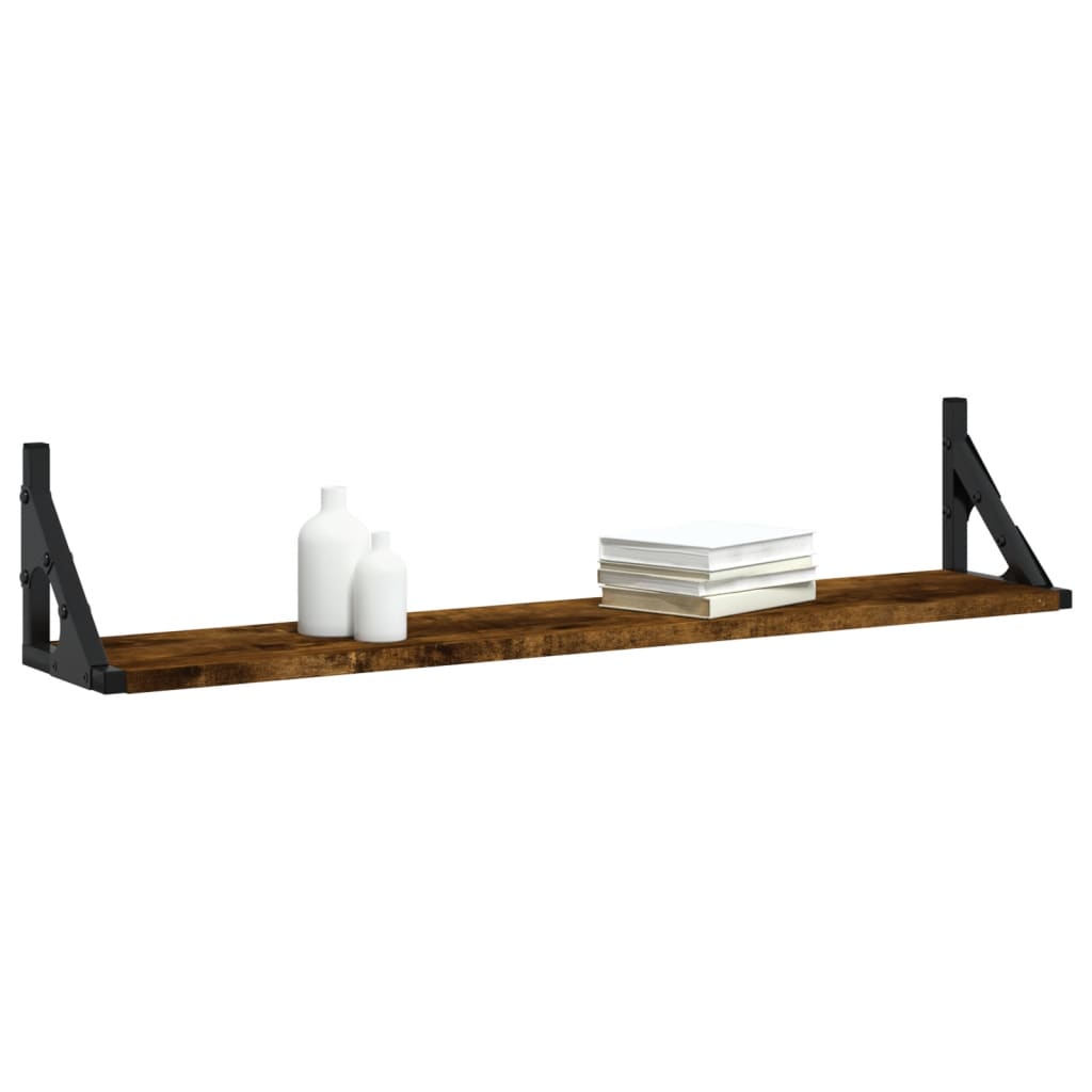 vidaXL Wall Shelves 2 pcs Smoked Oak 80x15x15.5 cm Engineered wood