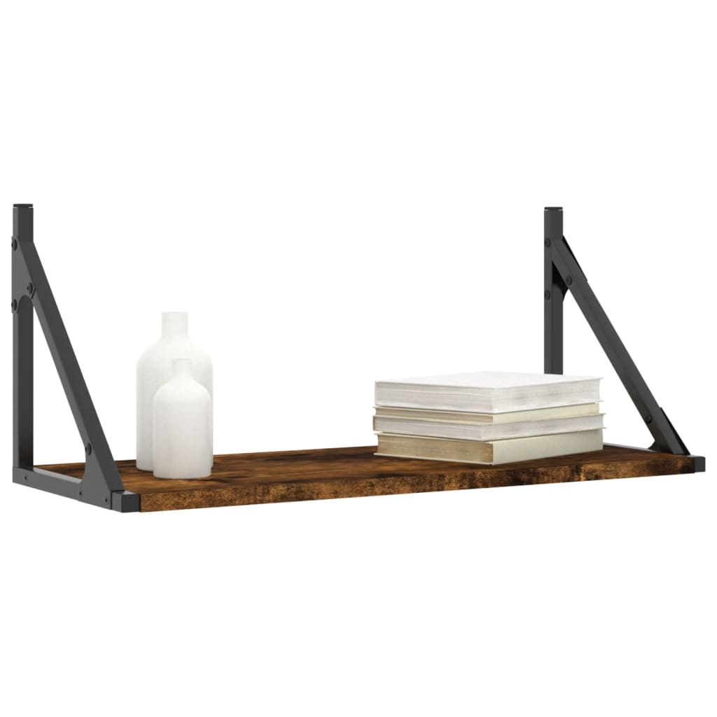 vidaXL Wall Shelves 2 pcs Smoked Oak 60x25x25.5 cm Engineered wood