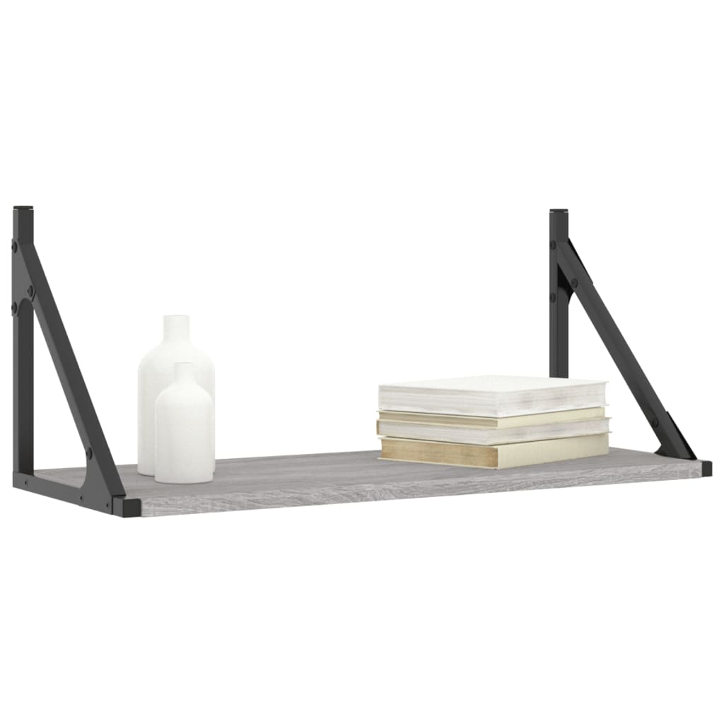 Wall Shelves 2 pcs Grey Sonoma 60x25x25.5 cm Engineered wood