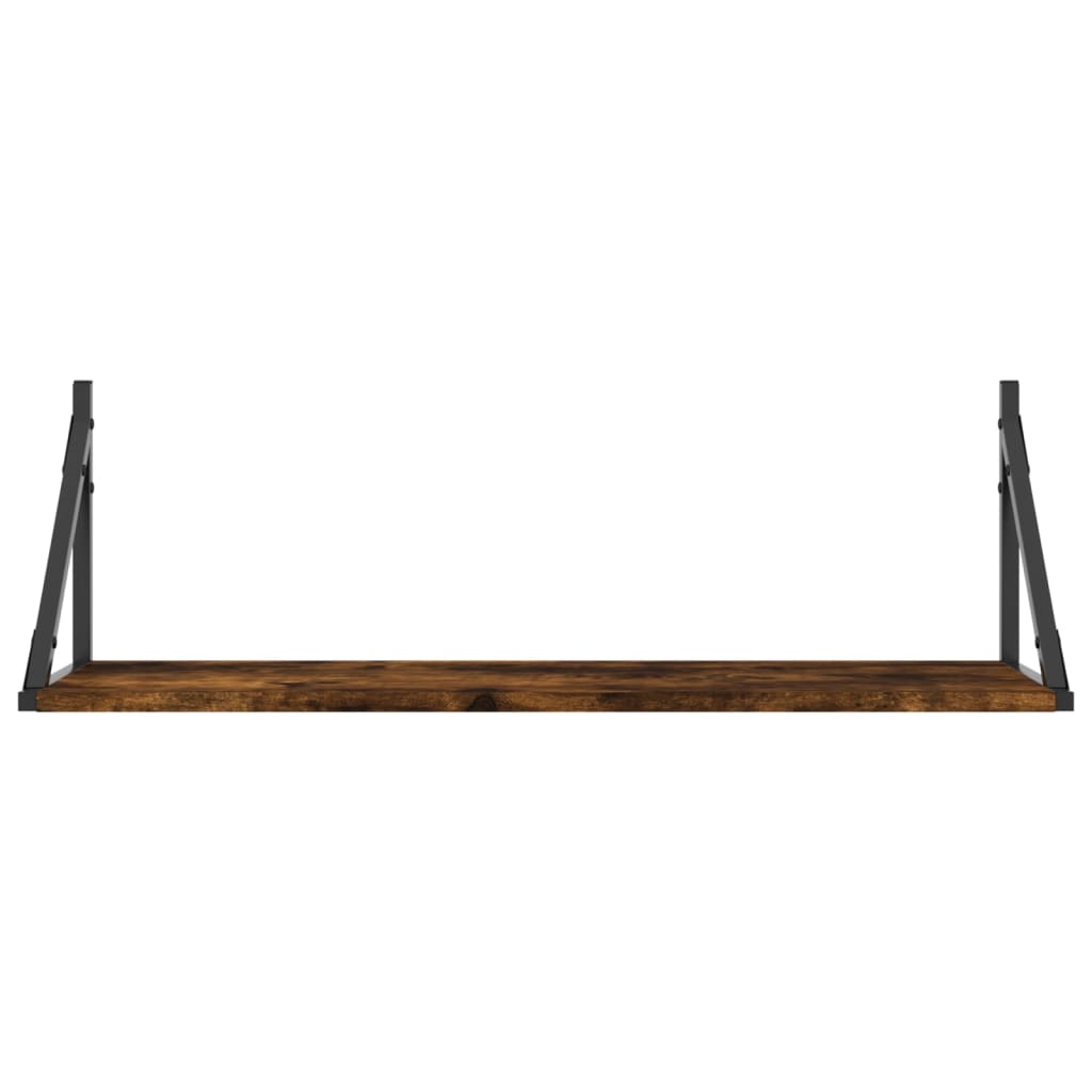 vidaXL Wall Shelves 2 pcs Smoked Oak 80x25x25.5 cm Engineered wood