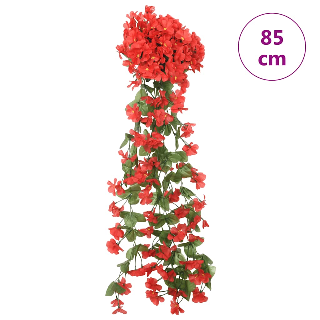 Flower Garlands 3 pcs Red 85 cm