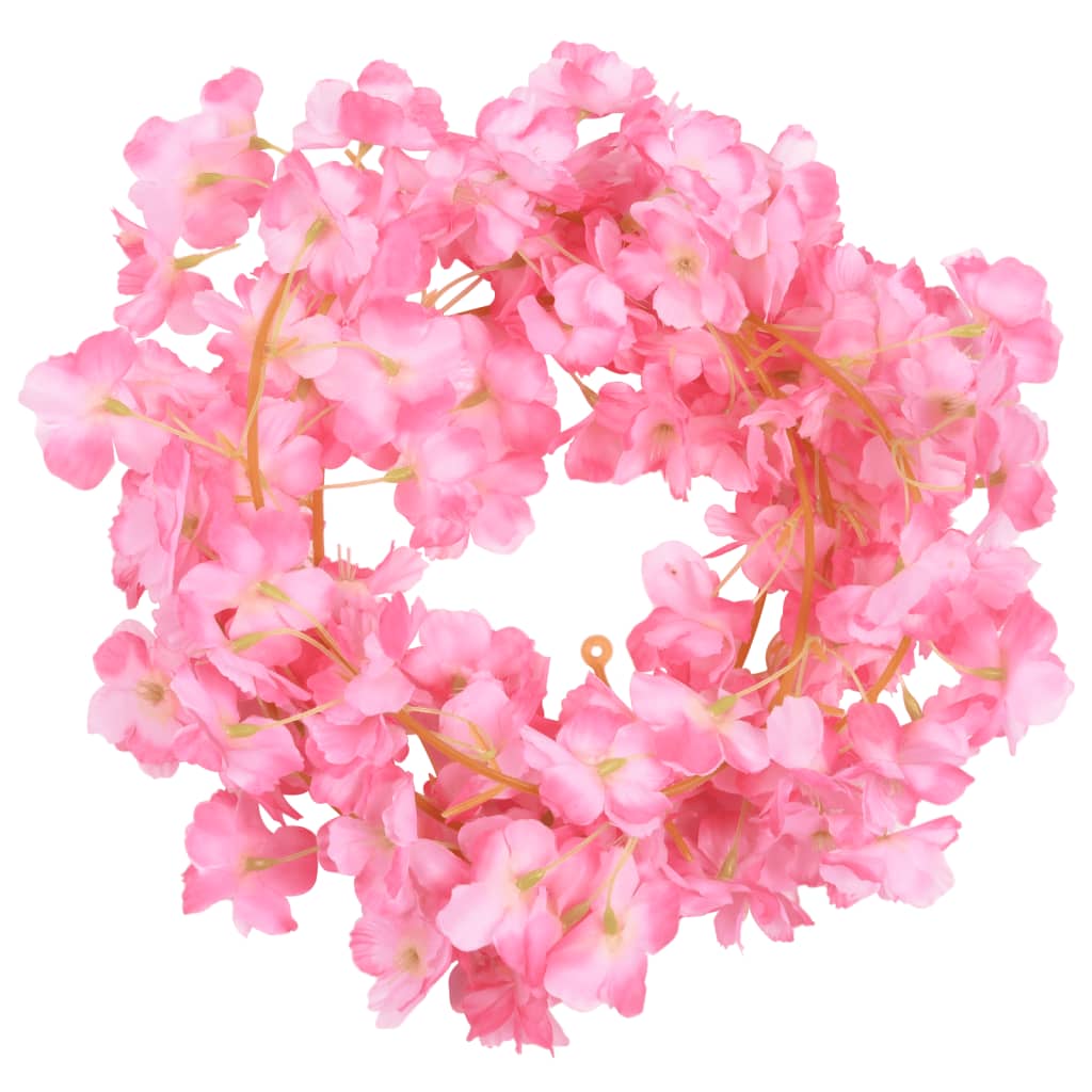 Flower Garlands 6 pcs Dark Pink 180 cm