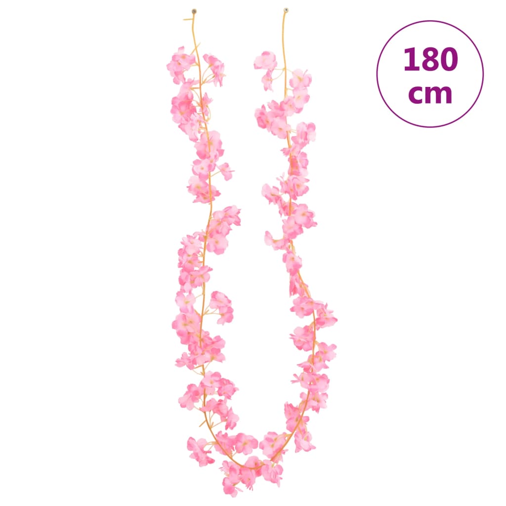 Flower Garlands 6 pcs Dark Pink 180 cm