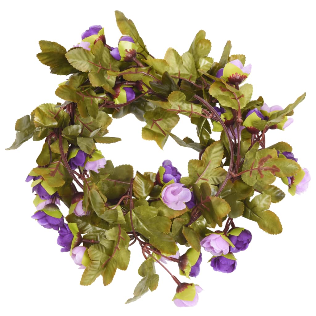 Flower Garlands 6 pcs Light Purple 215 cm