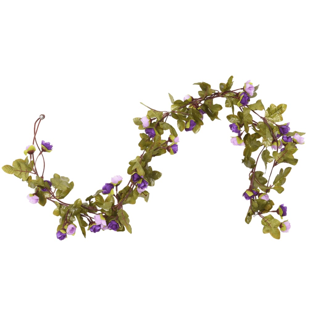 Flower Garlands 6 pcs Light Purple 215 cm