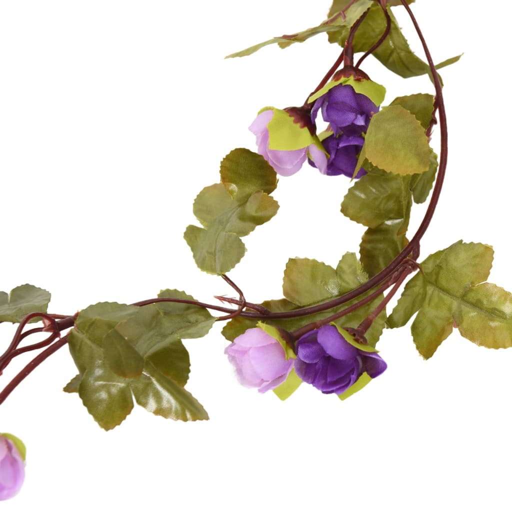 Flower Garlands 6 pcs Light Purple 215 cm