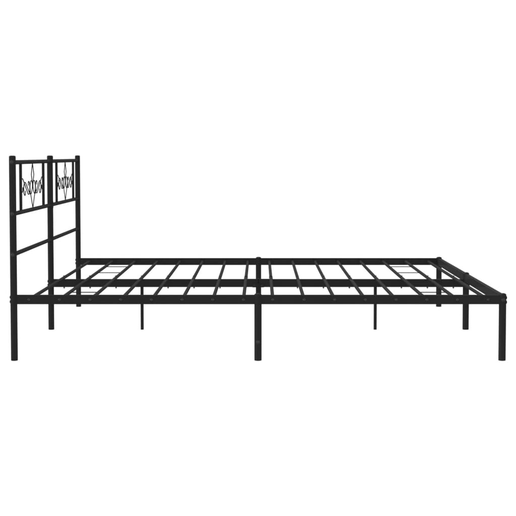 vidaXL Metal Bed Frame without Mattress with Headboard Black 183x213cm