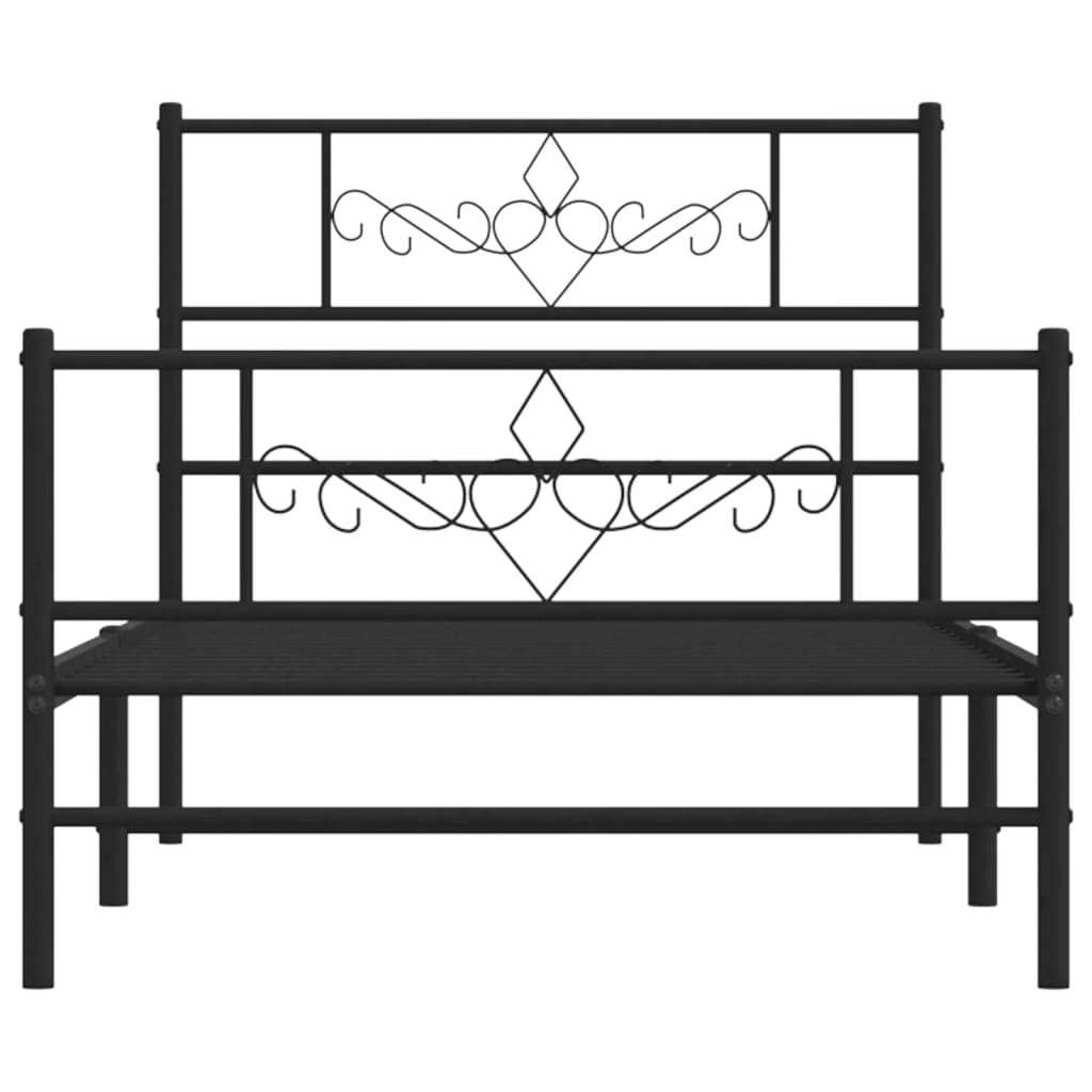 Bed Frame | Black | Steel | 80x200 cm | Bed Frame | Rectangular | Modern