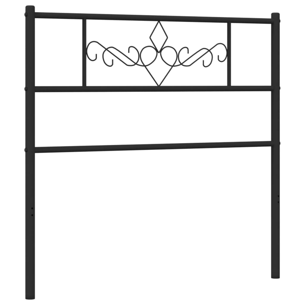 vidaXL Metal Headboard Black 90 cm