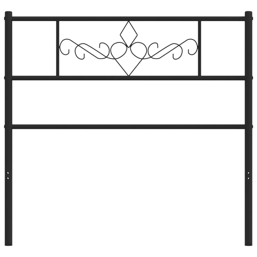 vidaXL Metal Headboard Black 90 cm