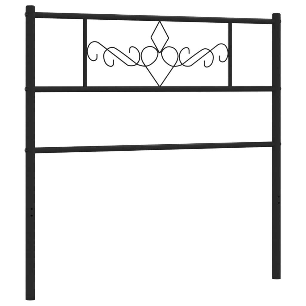 vidaXL Metal Headboard Black 90 cm